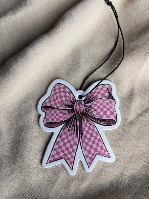 Pink checkered bow – Vanilla Scented