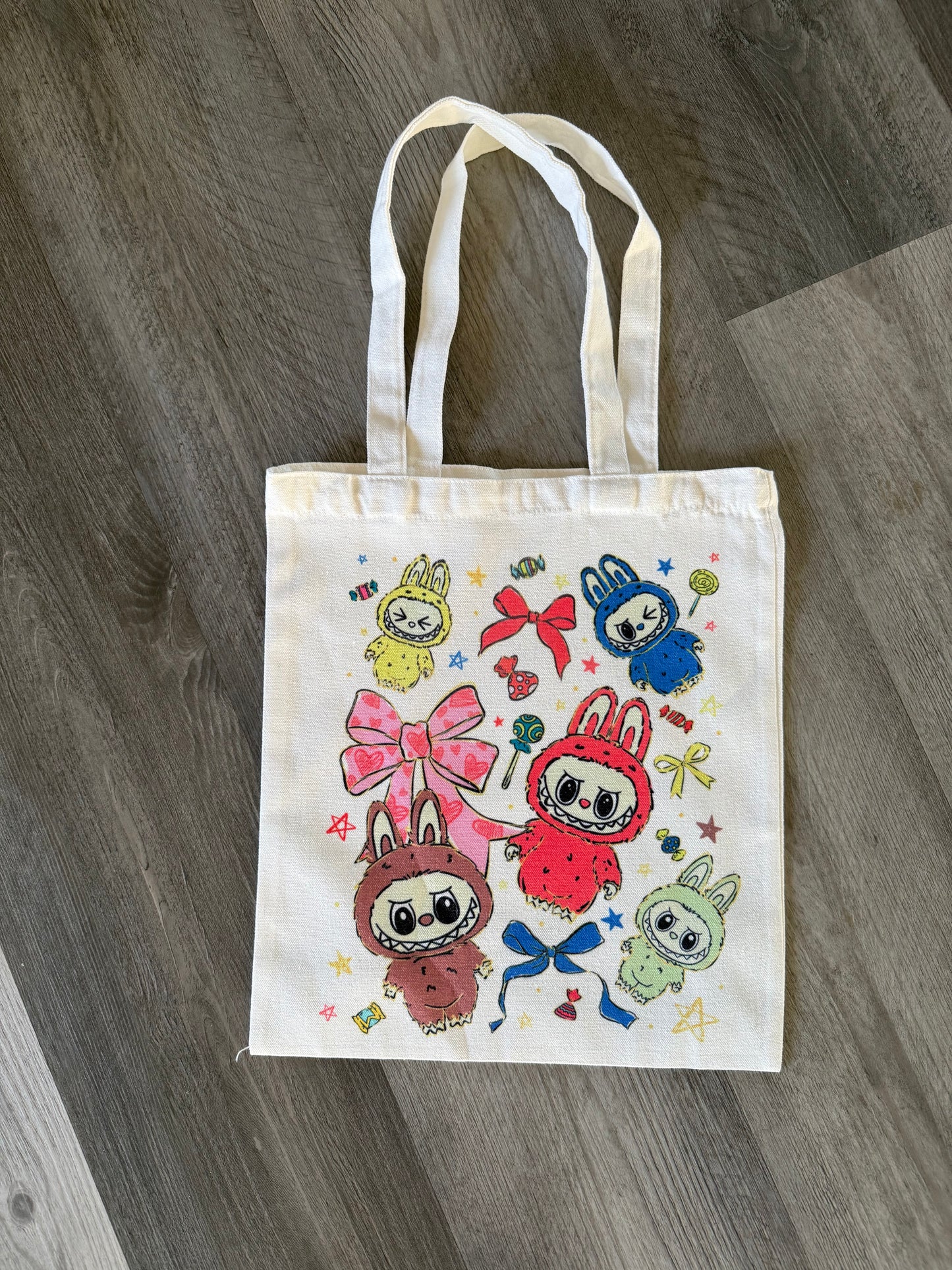 Labubu bow tote bag
