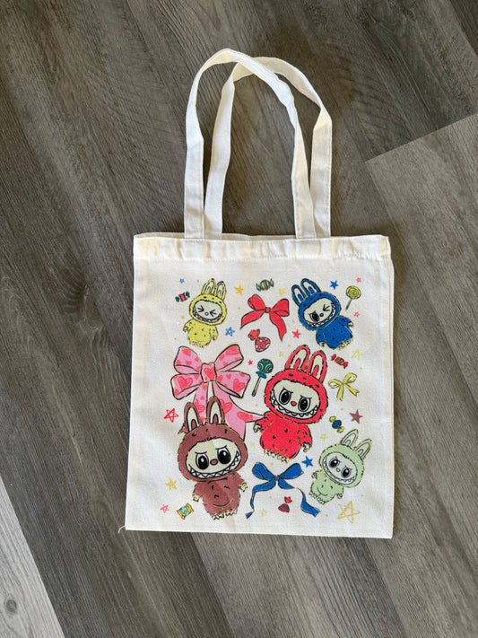 Labubu bow tote bag
