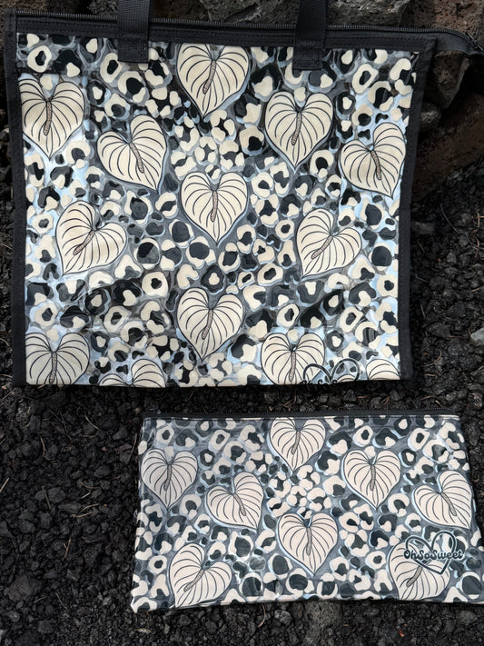 Mocha Anthurium Tote Set